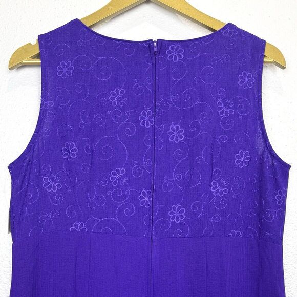 Vintage Sag Harbor Floral Embroidered Babydoll Maxi Dress Size 8 Fairy Boho NEW - Picture 4 of 8